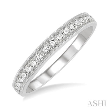 1/3 Ctw Round Cut Diamond Wedding Band in 14K White Gold